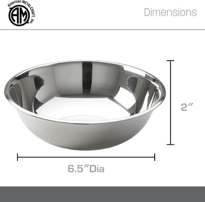 American Metalcraft 16" Stainless Steel Mixing Bowl - 13-Quart Durable Metal Bowls for Mixing, Large Stainless Steel Bowl