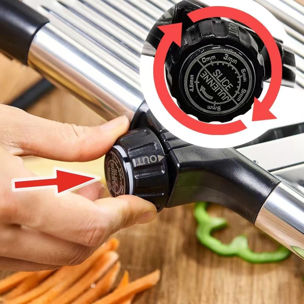 GYH&GXR Mandoline Slicer with Adjustable Stainless Steel Blades for Kitchen, Vegetable Chopper for Potato, Tomato, Carrot, Fruit and Onion Cutter