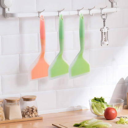 Hitefu 2 Pcs Silicone Spatula Turner, Green & Pink