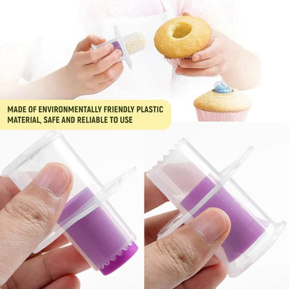 Cupcake Corer Tool – Muffin & Cake Core Remover with Plunger, Plastic Cake Filling and Decorating Tool, Cupcake Hole Puncher for Fillings, 2.36 x 2.36 x 2.16 Inches (2,Blue)