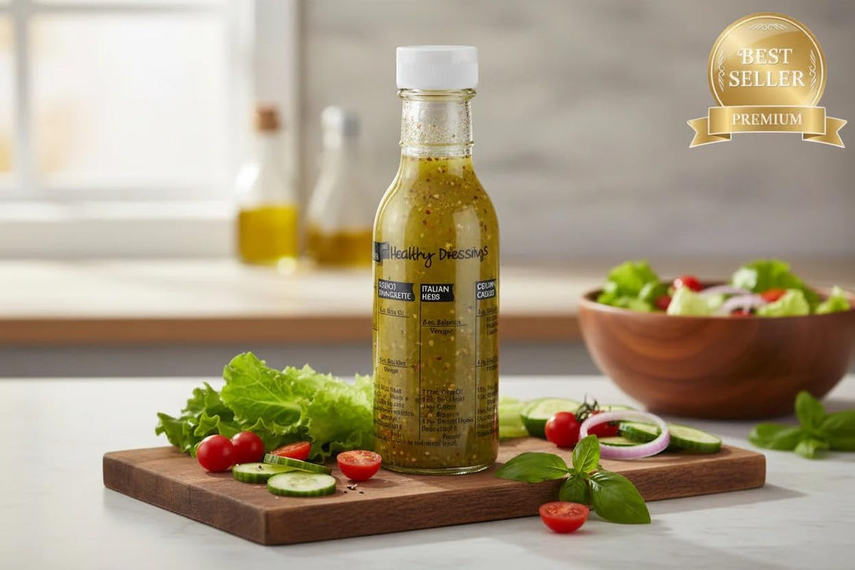 Cuisinox Glass Salad Dressing Shaker Bottle, 8" x 2.5"