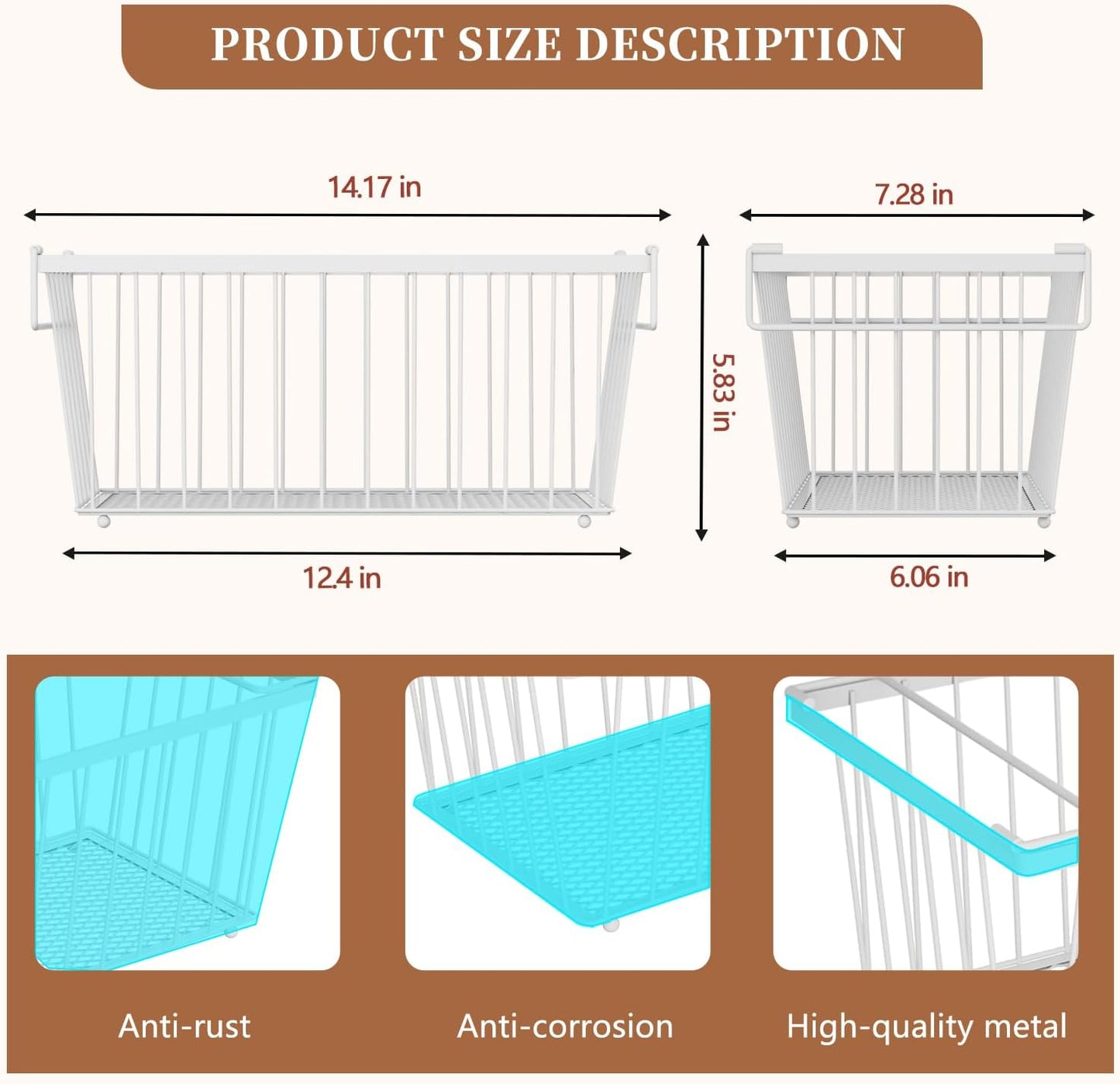 Freezer Organizer Bins, Upgrade Quick Expand/Collapse Feature, for 3.5 Cu.Ft Deep Freezer, 3 Pack Stackable Deep Freezer Organizer Bins, Black Wire Foldable Baskets with Handles (Black 3 Pack)
