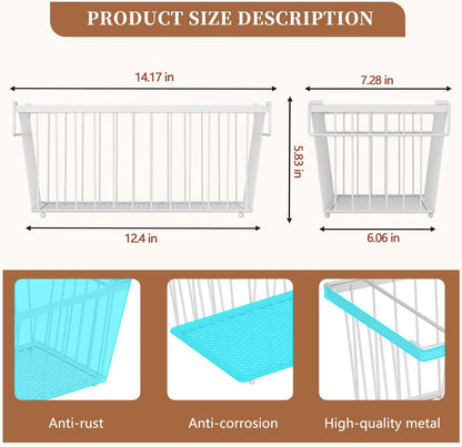 Freezer Organizer Bins, Upgrade Quick Expand/Collapse Feature, for 3.5 Cu.Ft Deep Freezer, 3 Pack Stackable Deep Freezer Organizer Bins, Black Wire Foldable Baskets with Handles (Black 3 Pack)