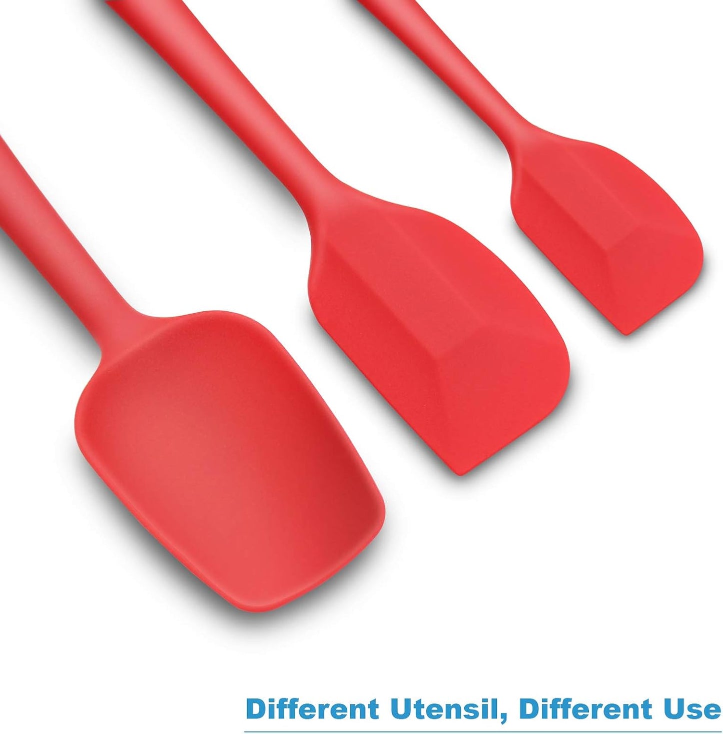 Silicone Spatula 3-piece Set, Ergonomic Handle High Heat-Resistant Spatulas, Non-stick Rubber Spatulas with Stainless Steel Core, Black