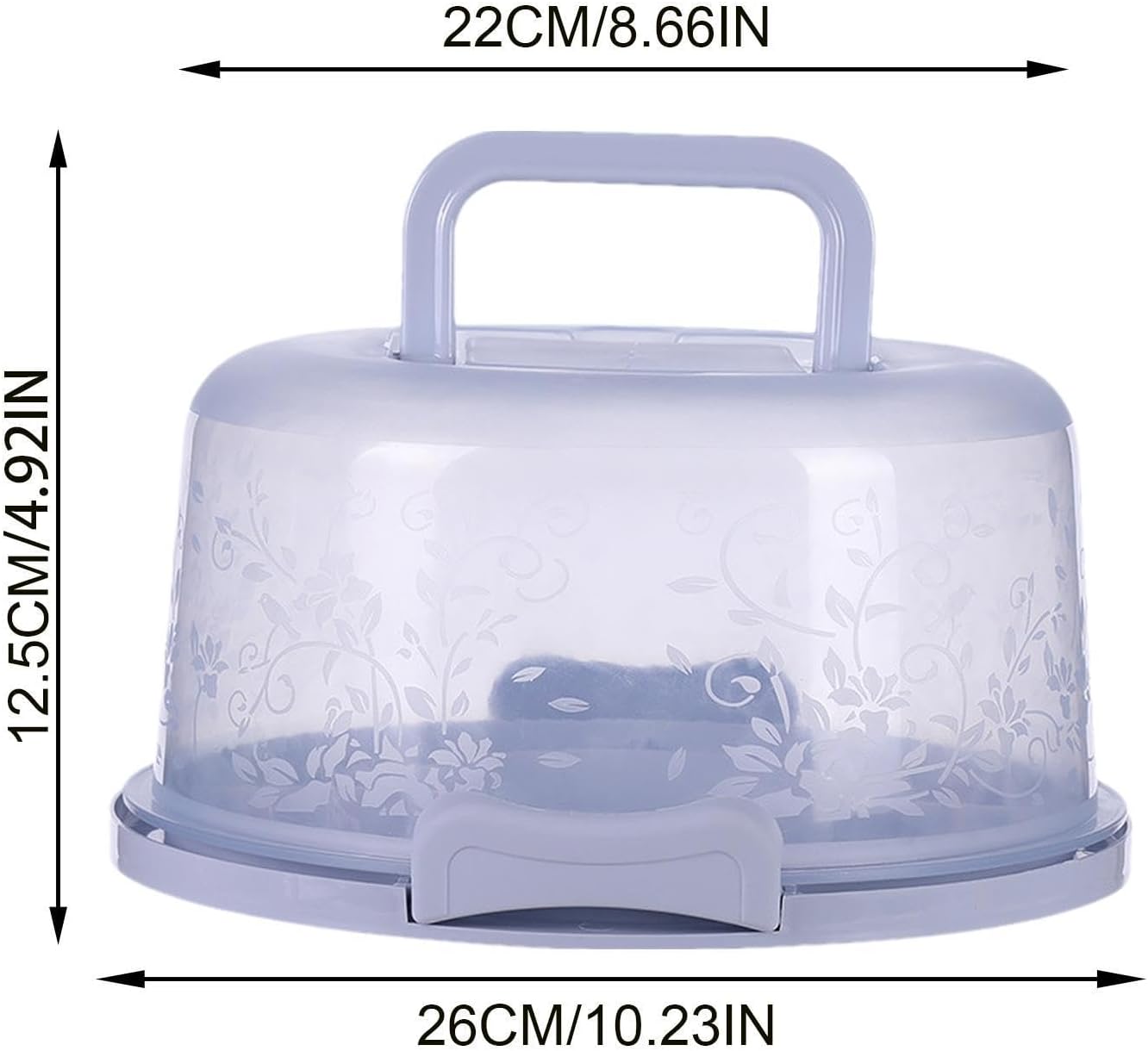 Round Cake Carrier With Lid And Handle, Cake Storage Container, Dome Reusable Airtight Case Transparent For Bakery Wedding Party Display, Food Grade PP, Dishwasher Safe