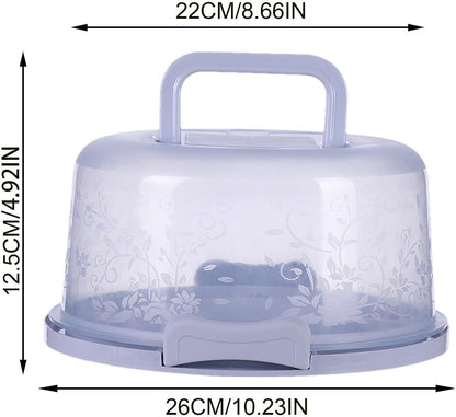 Round Cake Carrier With Lid And Handle, Cake Storage Container, Dome Reusable Airtight Case Transparent For Bakery Wedding Party Display, Food Grade PP, Dishwasher Safe