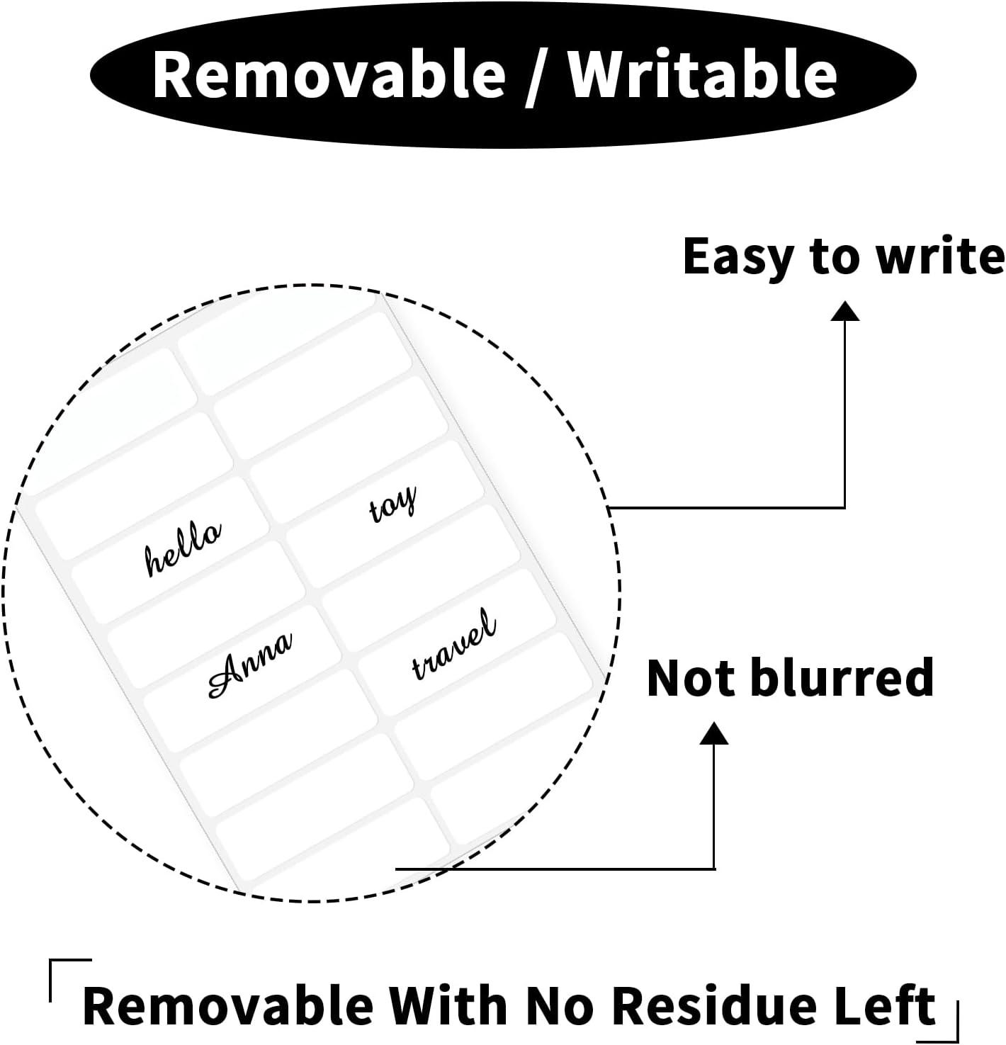 Removable Freezer Labels Stickers, 1 x 3 Inch Blank Removable Freezer Labels Food Storage Stickers, Date Label Waterproof Oil Resistant Easy Clean No Residue- 250 Sheets