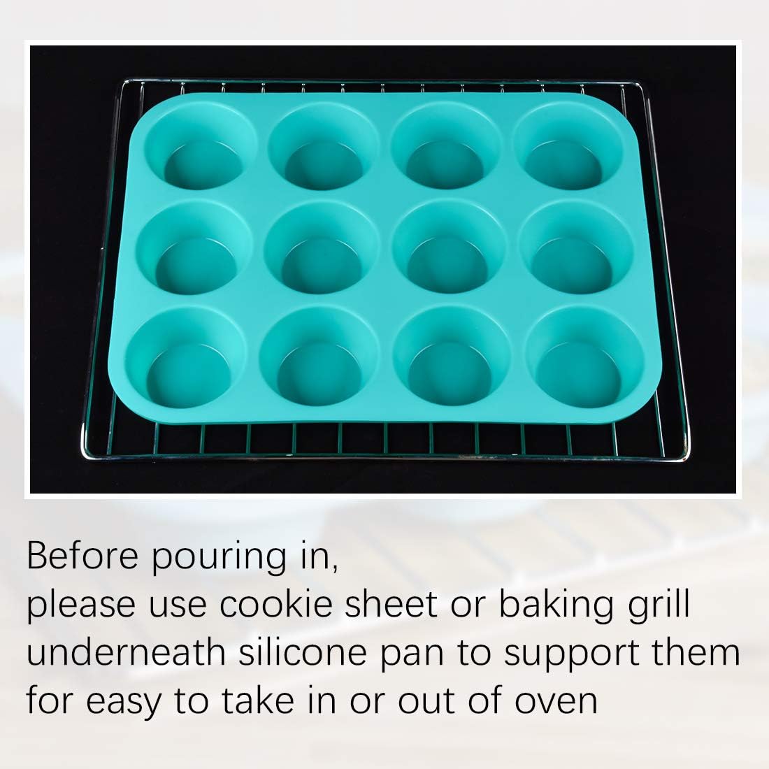 CAKETIME Silicone Muffin Pan Cupcake Pan Set - Mini 24 Cups and Regular 12 Cups Muffin Tin, Nonstick Food Grade Molds with 12 Baking Cups