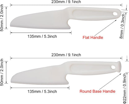2 PCS Nylon Knife Safe for Kids, Professional Lettuce Knife for Real Cooking, Heat-resistant Plastic Knife for Nonstick Pans, Best as Cake Knife etc. (2-Comb-White)