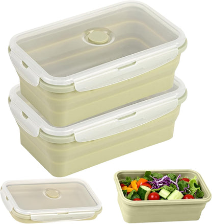 Large Silicone Food Storage Containers 68oz/2000ml 4 Pack | Collapsible Meal Prep Containers, Airtight Leakproof Lid, Containers for Camping, Microwave Freezer Dishwasher Safe