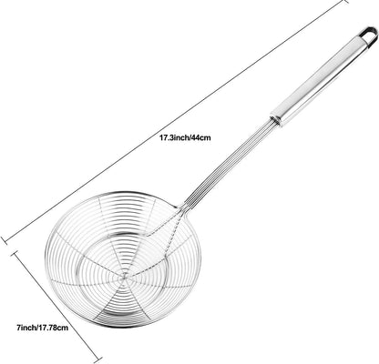 TENTA Kitchen Multi Kitchen Utensil Stainless Steel Cooking Skimmer Slotted Fish Turner Spatula Spoon Colander Drain Water Filter Spoon Hot Pot Scoop Comfortable Grip Design Strainer Ladle for Kitchen