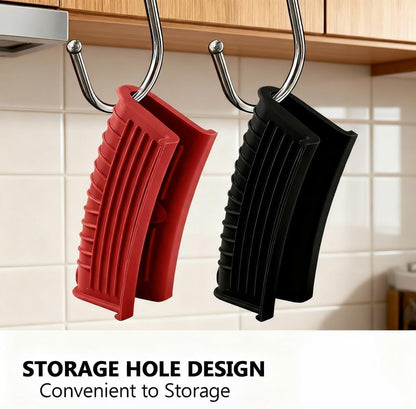 3 Pack Silicone Cast Iron Skillet Handle Cover - Heat Resistant Pot Handle Sleeve Grip for Frying Pans, Griddles, Dutch Ovens & Baking Sheets (Red)