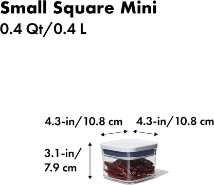 OXO Good Grips POP Container - Airtight Food Storage - Small Square Short 1.1 Qt Ideal for 1 lb of brown sugar or confectioner's sugar