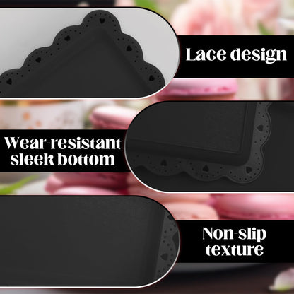 Food Tray, 12 Pack Serving Tray Serving Platter Cookies Dessert Plates,Disposable Plastic Serving Trays Rectangle Dessert Trays for Party, Wedding, Restaurant, 14.4" X 9.3" (White)