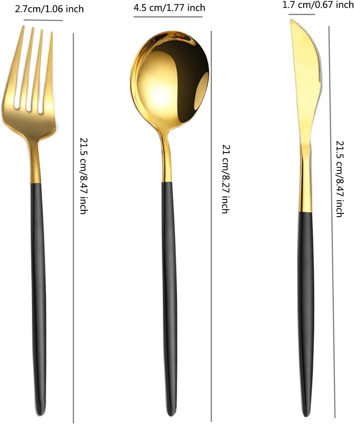 Portable Travel Utensils Set, 18/8 Stainless Steel 3 PCS Cutlery Set Including Knife Fork and Spoon, Reusable Travel Silverware Set with Case for Lunch Box Camping School Office