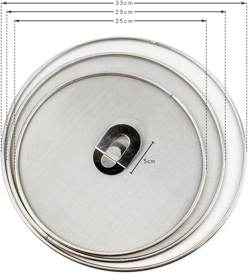 9.84 in Stainless Steel Splatter Screen With Fold-Flat Top Knob, Fine Mesh Grease Guard, Silver, 1-Pack