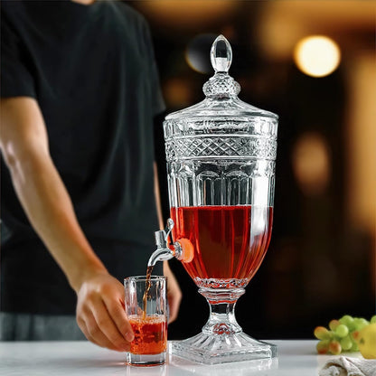 2Pcs Drink Dispensers for Parties, 0.8 Gallon Glass Beverage Dispenser with Glass Lid and Stainless Steel Spigot, Weddings and Bar Decoration (2 PCS)