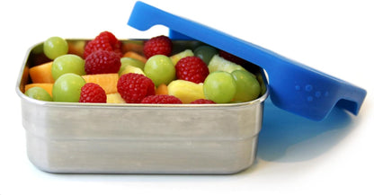 ECOlunchbox Splash Box Leakproof Stainless Bento Lunch Container With Silicone Lid | Holds 3 Cups (equivalent to 24 oz & 709 ml) | Measures 6.5 x 4.75 x 2 inches (16.5 x 12 x 5 cm) | 100% Plastic-Free