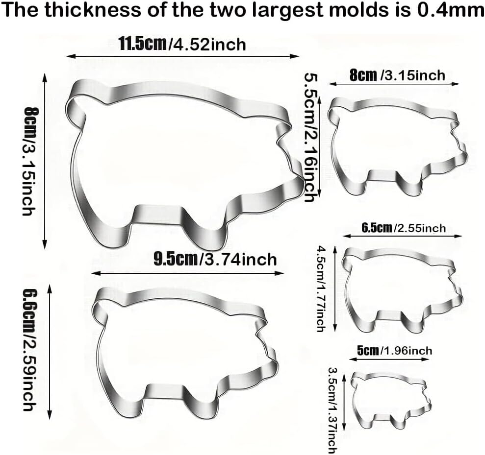 MrCookie 4" Large Christmas Cookie Cutters Set,Thickened Stainless Steel