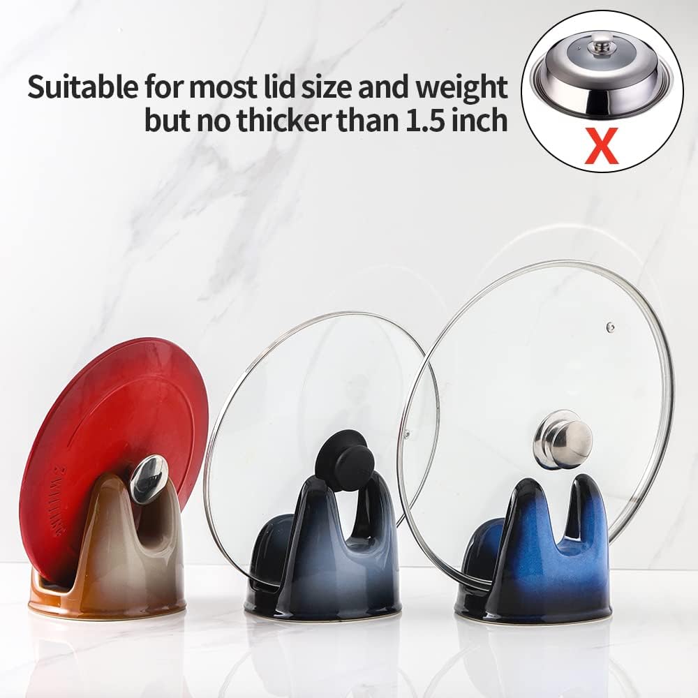 Nihow Ceramic Pot Lid Holder While Cooking for Kitchen Counter/Stove Top