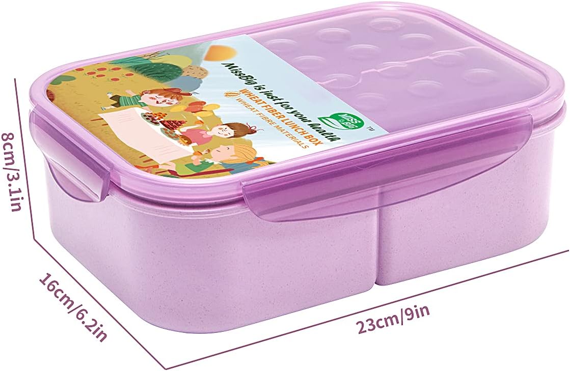 MISS BIG® Bento Box,Bento Box Adult,Lunch Box,Leak Proof Lunch Containers,No BPAs and No Chemical Dyes Bento Lunch Box,Dishwasher and Microwave Safe Lunch Containers for Adults(1900ml Gray)