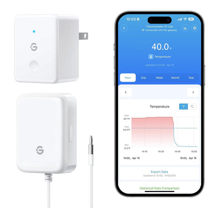 GoveeLife WiFi Refrigerator Thermometer Sensor with Alarm, 2-Pack & Gateway