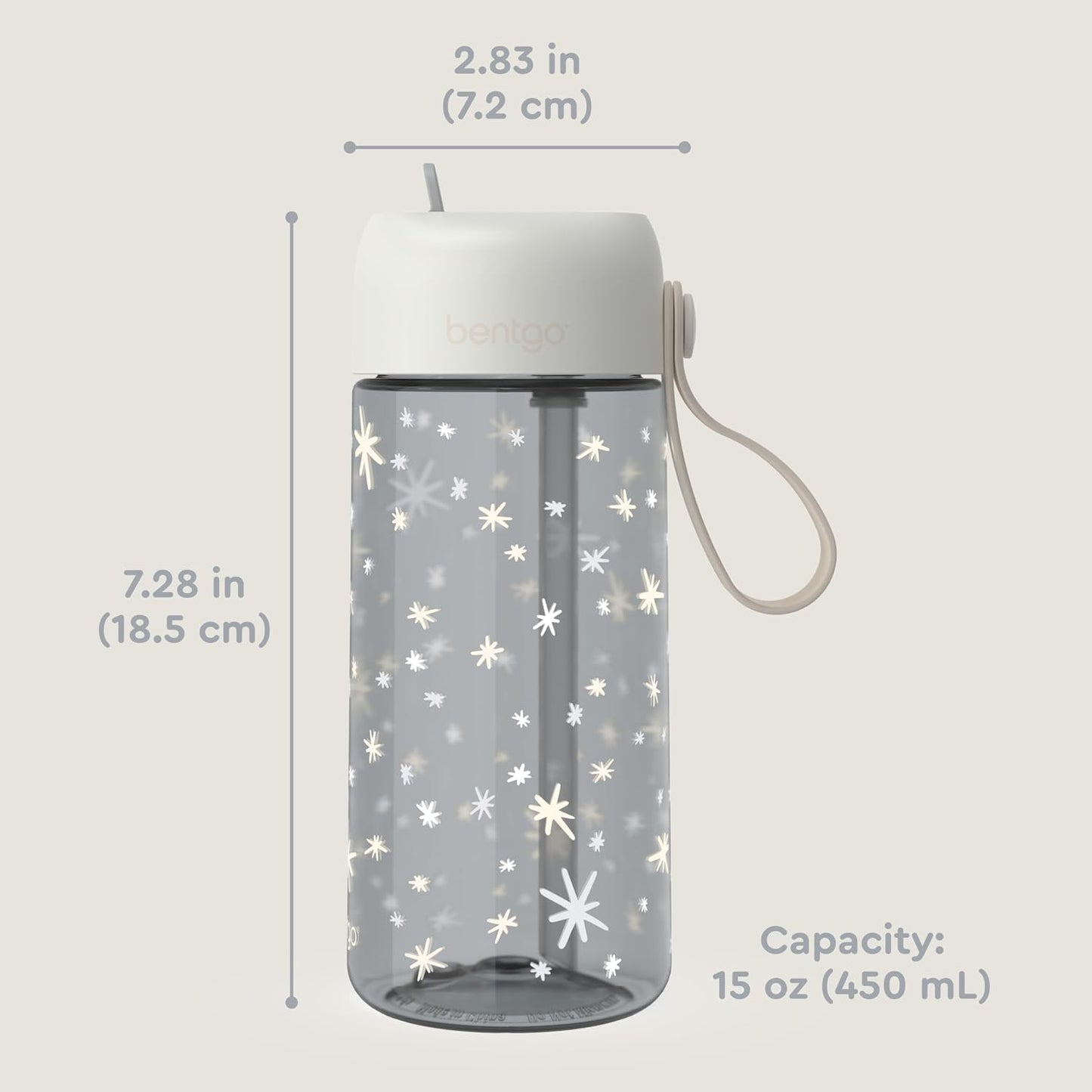 Bentgo Kids Water Bottle - Leak-Proof, Durable Tritan PFAS- & BPA-Free 15 fl oz, Kids/Toddlers Ages 3+ for School & Sports; Bite & Sip Spout, Carrying Handle, Dishwasher Safe (Unicorn)