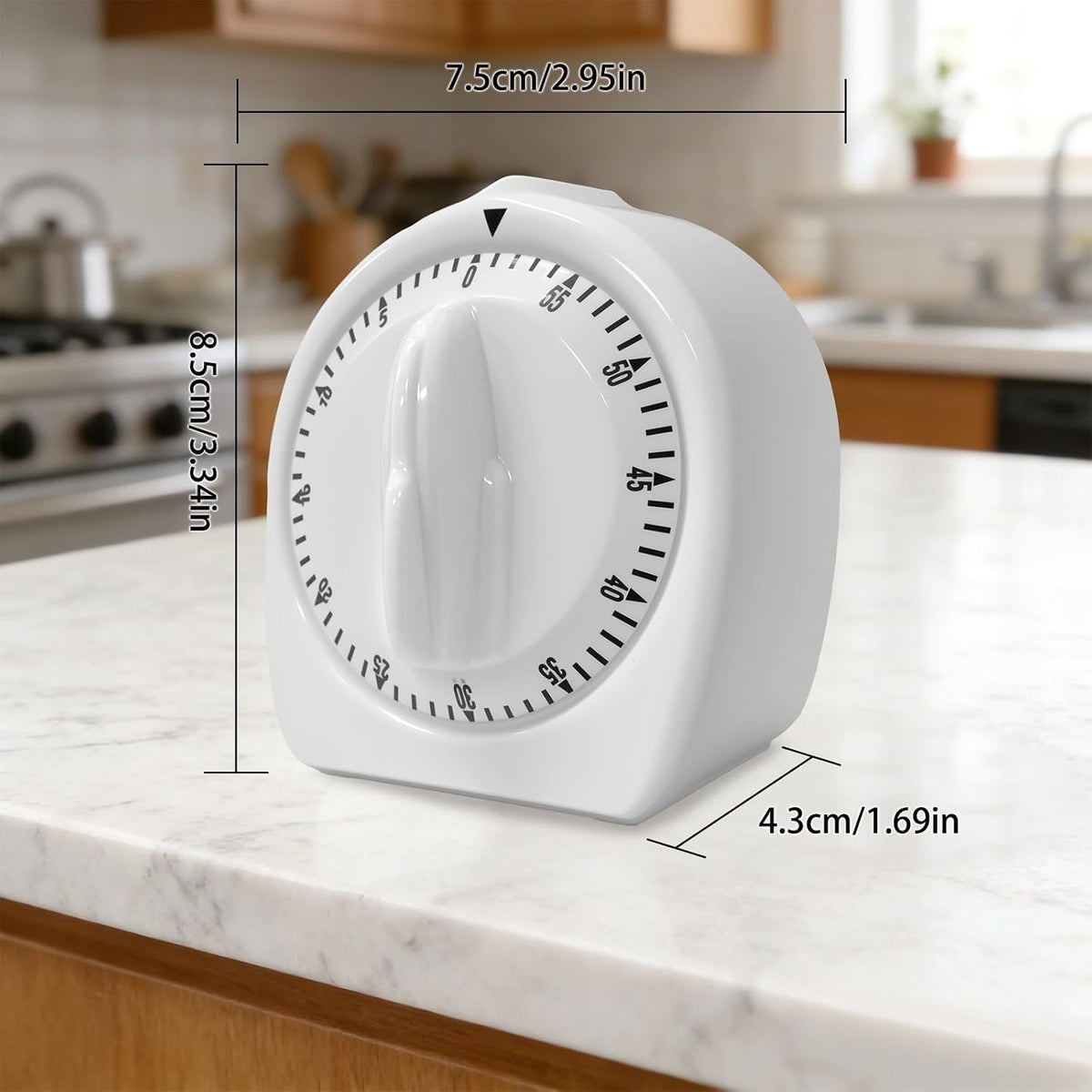 Visual Mechanical Timer, 60-Minute Wind Up Kitchen & Classroom Timer