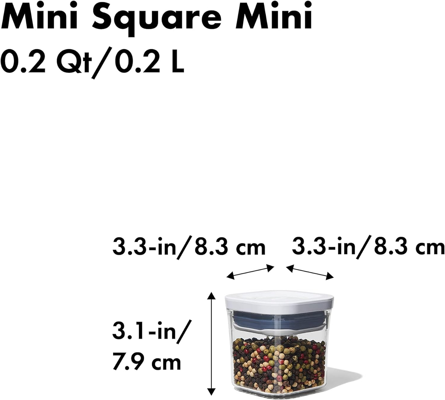 OXO Good Grips POP Container - Airtight Food Storage - Small Square Short 1.1 Qt Ideal for 1 lb of brown sugar or confectioner's sugar
