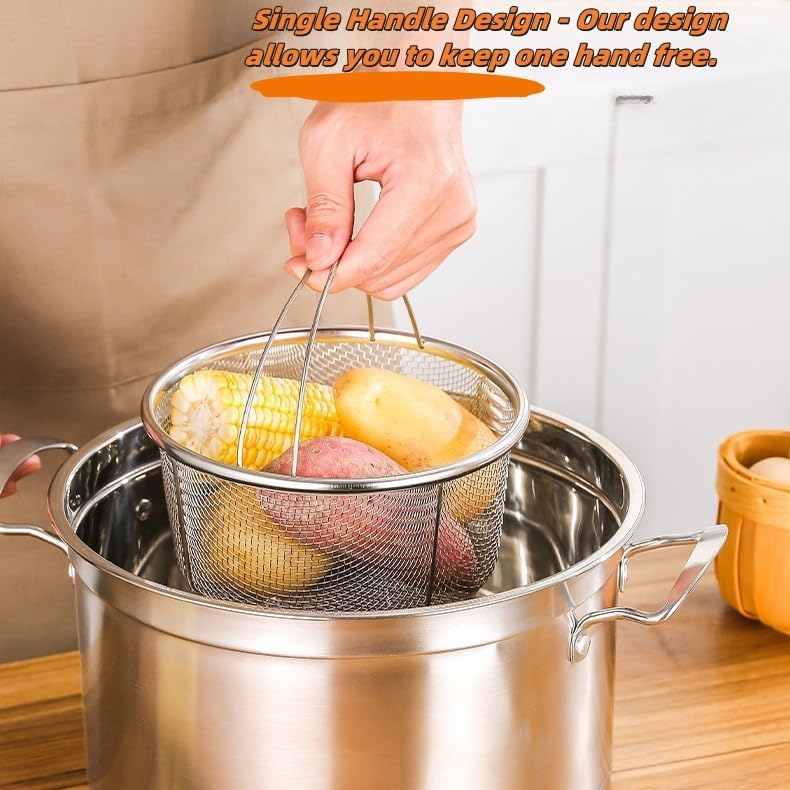Stainless Steel Steamer Basket with Handle, Pressure Cooker Steamer Insert