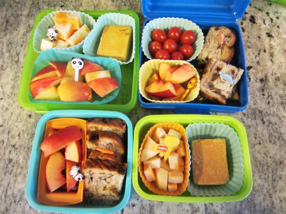 Silicone Lunch Box Dividers - Bento Box Lunchbox Accessories Reusable Cupcake Liners Molds for Baking with 20pcs Food Picks