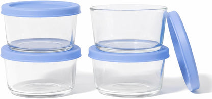 6-Piece Glass Food Storage Containers Set (3 Containers + 3 BPA-Free Lids) | 2-Cup, Leakproof | Microwave, Freezer, Oven & Dishwasher Safe | Ideal for Meal Prep & Pantry Organization, Pistachio