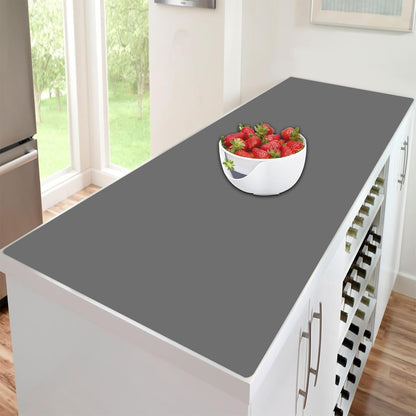 Extra Large Silicone Mat 78.7''x23.6''(200cmx60cm), Large Silicone Mats for Kitchen Counter, Multipurpose Heat Resistant Mat, Waterproof Placemat for Countertop Protector, Black