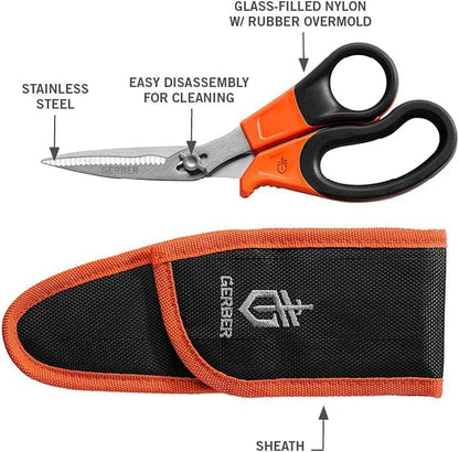 Gerber Vital Take-Apart Poultry Kitchen & Hunting Shears, Serrated, Orange