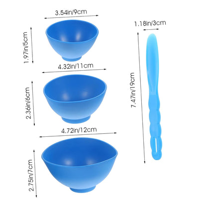 Ipetboom 1set Plaster Mixing Bowl Set Silicone and Mixing Bowls Sticks for Easy and Home Settings Small Medium Large