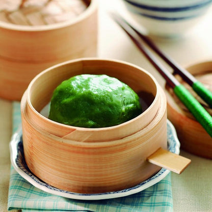 Mini Bamboo Steamer Basket with Cover and Handle 3.5 Inch Round Dim Sum Steamer for Dumplings Buns Home Kitchen Cooking