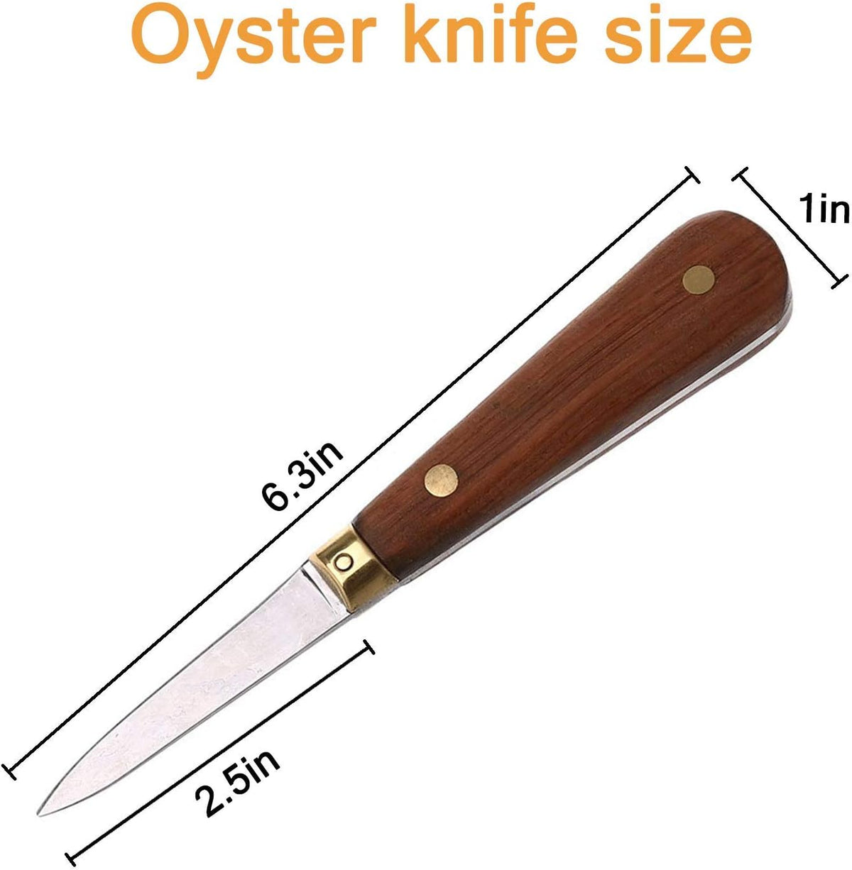 Oyster shucking knife, oyster knife, full tang knife not easy to break and bend (1knife+1case)