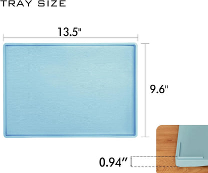 White Serving Tray (13.5 x 9.6 inch) for Serving Accessory, Elegant & Stackable Plastic Tray for Spa, Coffee, Drinks, Tea, Bar, Party, Seasoning, Perfume and Display Use.