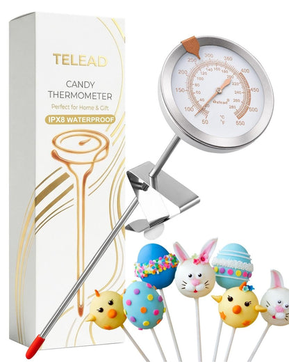 Oil & Candy Thermometer,IPX8 Waterproof Instant Read, with Pot Clip