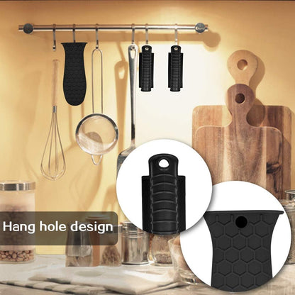 Silicone Hot Handle Holder, Heat Resistant Potholder Cookware Handle Cast Iron Skillets Handles Grip Covers for Cast Iron Skillet