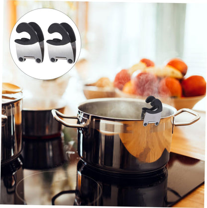 2Pcs Pot Clip Spoon Holder Grip Stainless Steel