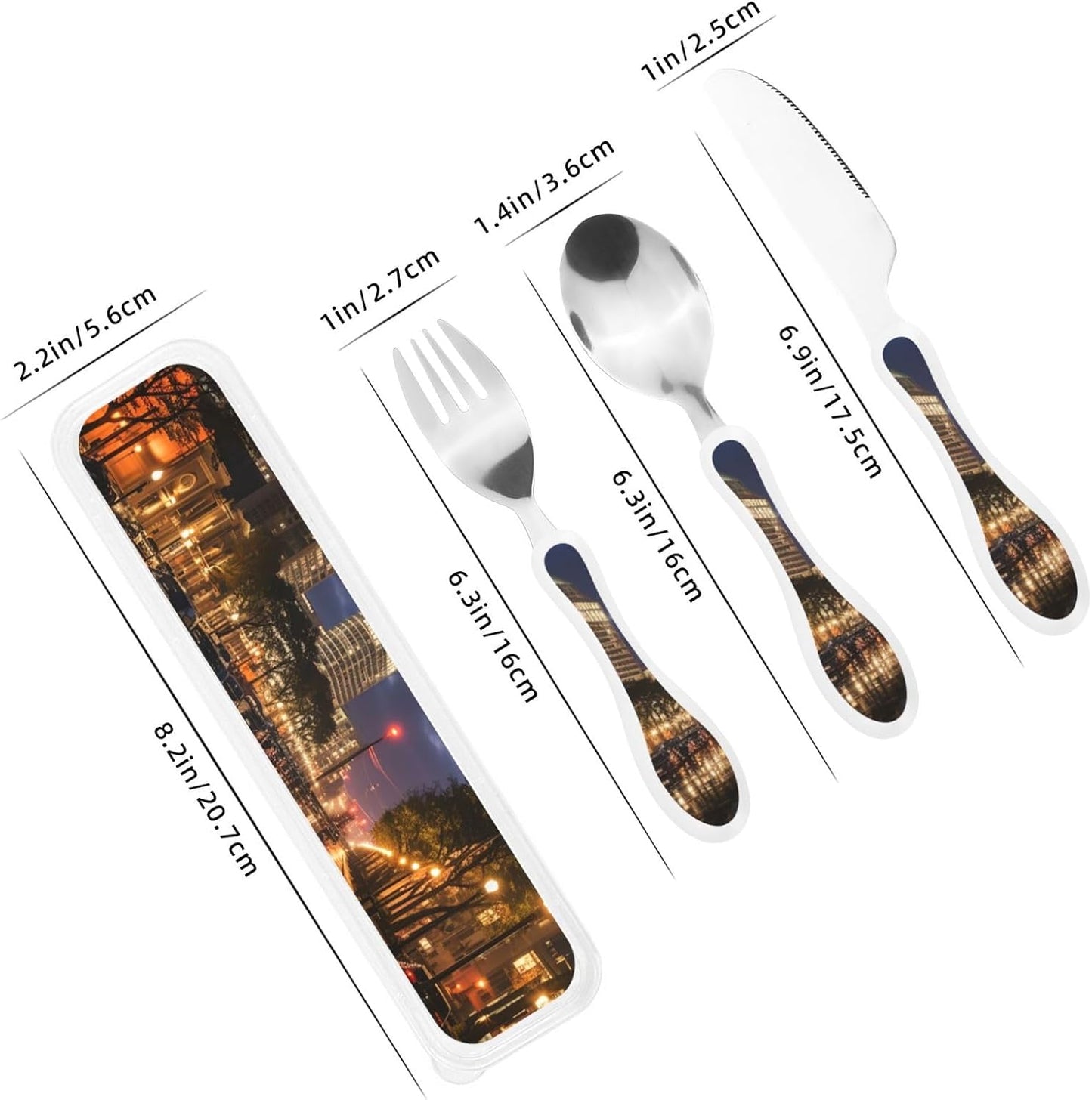 3-Piece Kids Silverware Set With Storage Case, Stainless Steel Reusable Children Safe Knife Spoon Fork Set Easter Bunny Eggs Spring Flower Rabbit Children Flatware Set For Kids Lunch Box