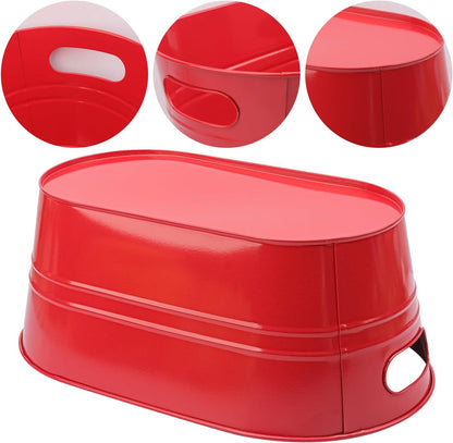 3 Pack 15.3" x 9" x 6" Yellow Metal Galvanized Tub with Handles, 3 Gallon Large Beverage Tubs for Parties, Beer, Wine, and Cocktails, Rust-Proof and Durable Ice Buckets