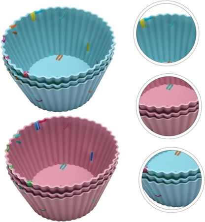 Jumbo Silicone Muffin Baking Cups Round Cake Mold Multi-purpose Baking Cups Easy Demoulding Non-stick for Diy