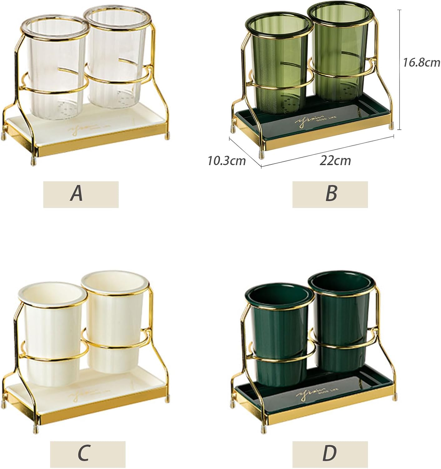 Dxcaicc 2-Piece Tableware Caddy with Metal Rack, Flatware Caddy and Cutlery Storage Organizer for Kitchen and Table