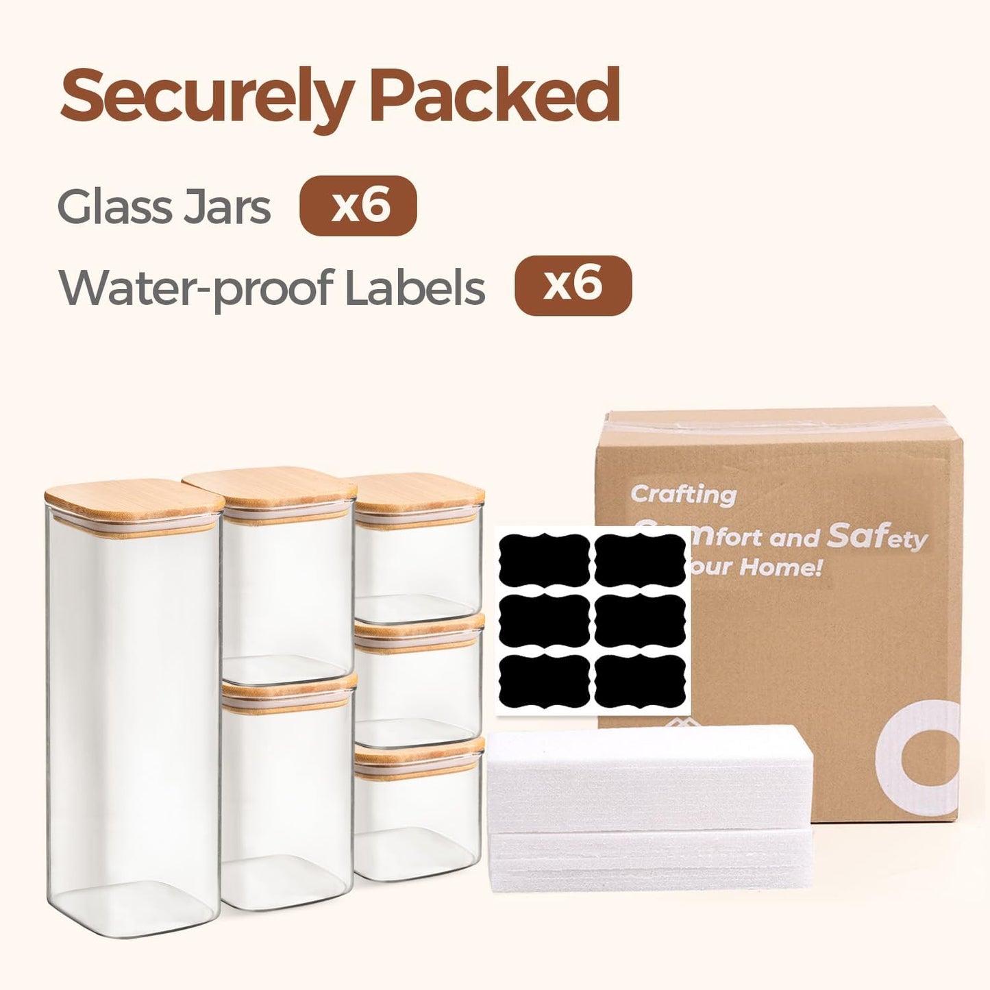 ComSaf 2Pcs Large Glass Storage Containers with Lids 4Qt, 1 Gallon Wide Mouth Flour Sugar Storage Containers, Large Capacity and Sealed for Rice, Cereal, Oat, Easy Clean and Scoop, Pantry Organization