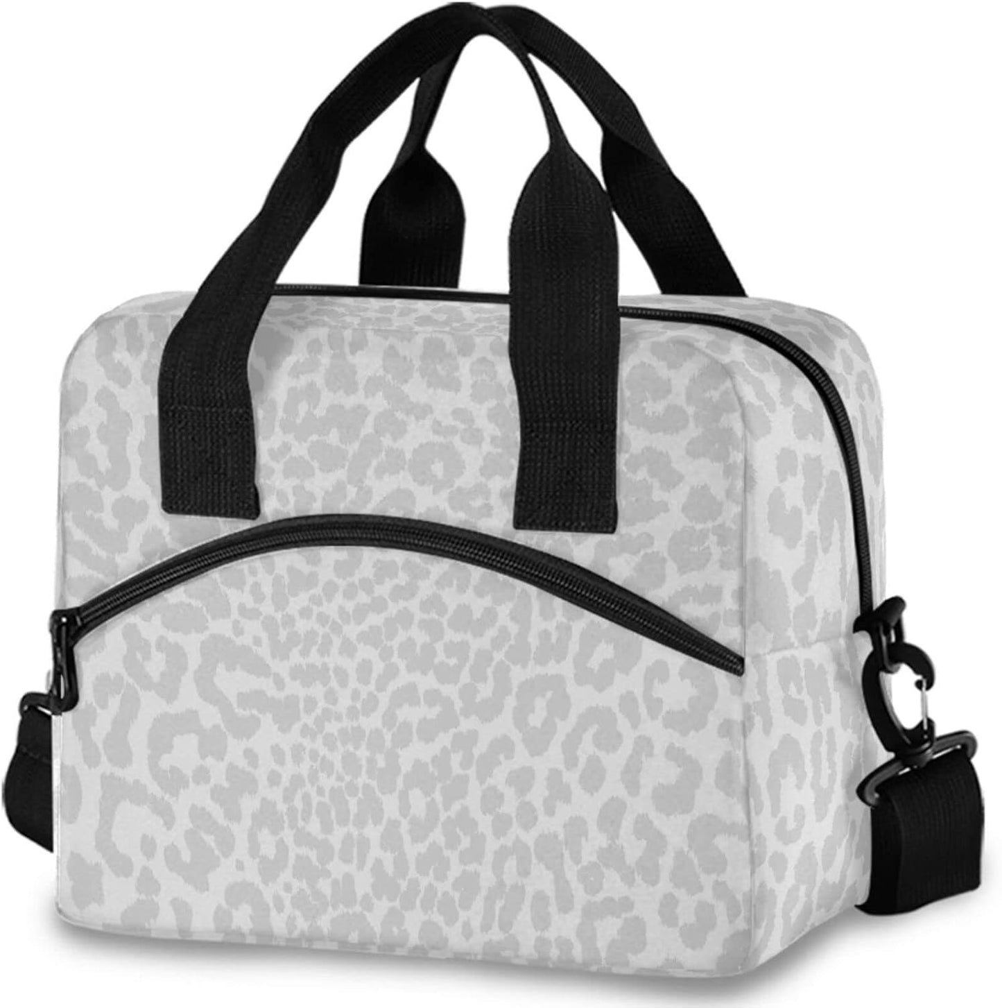 Colorful Leopard Insulated Lunch Bag Rainbow Animals Skin Print Reusable Cooler Lunch Tote Box with Shoulder Strap for Work Picnic School Beach