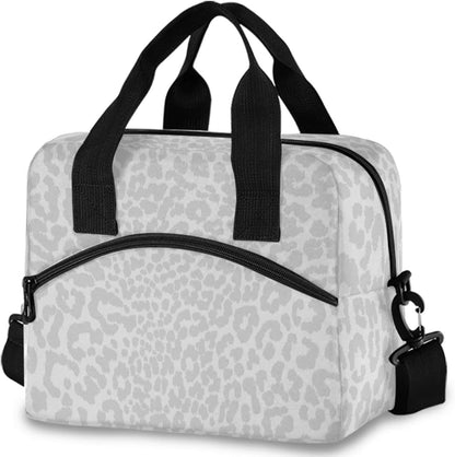 Colorful Leopard Insulated Lunch Bag Rainbow Animals Skin Print Reusable Cooler Lunch Tote Box with Shoulder Strap for Work Picnic School Beach