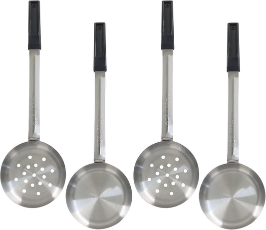 Hordion 4 Pcs Portion Control Serving Spoons Ladle Scoops (Black, 6oz)