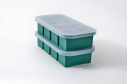 Souper Cubes 1 Cup Silicone Freezer Molds - Soup Cubes Perfect for Freezing Broth, Rice, Leftovers and More - Silicone Freezer Trays with Lids for Meal Prep - Aqua - 1-Pack